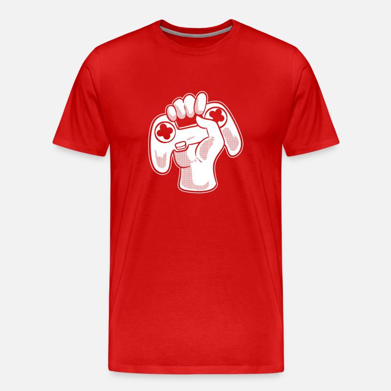 Videospiel -Controller Computerfreak - Männer Premium Bio T-Shirt - Rot
