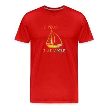 Je peux pas j'ai voile - T-shirt bio Premium Homme - rouge - Devant - Damien (186cm)