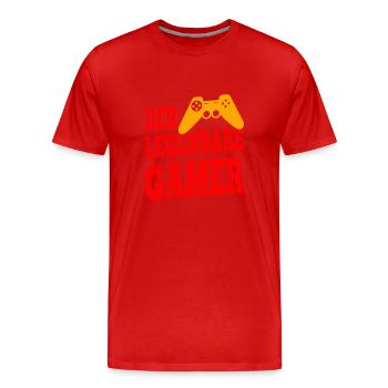 Le joueur légendaire - T-shirt bio Premium Homme - rouge - Devant - Damien (186cm)