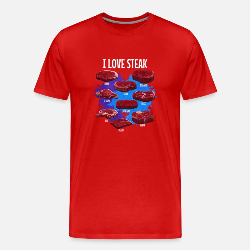 Steak - Männer Premium Bio T-Shirt - Rot