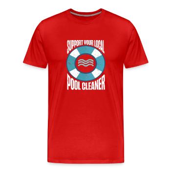 Nettoyage de piscine Travail Gardien de piscine - T-shirt bio Premium Homme - rouge - Devant - Damien (186cm)
