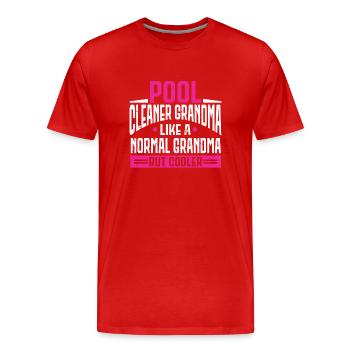 Nettoyage de piscine Travail Gardien de piscine - T-shirt bio Premium Homme - rouge - Devant - Damien (186cm)
