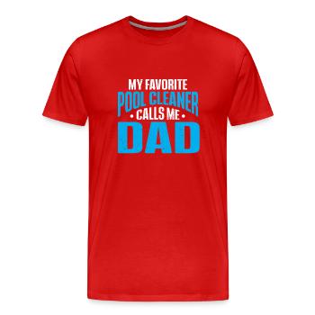 Nettoyage de piscine Travail Gardien de piscine - T-shirt bio Premium Homme - rouge - Devant - Damien (186cm)