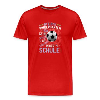 Fußball Schule Schulanfang - Männer Premium Bio T-Shirt - Rot - Vorne - Damien (186cm)