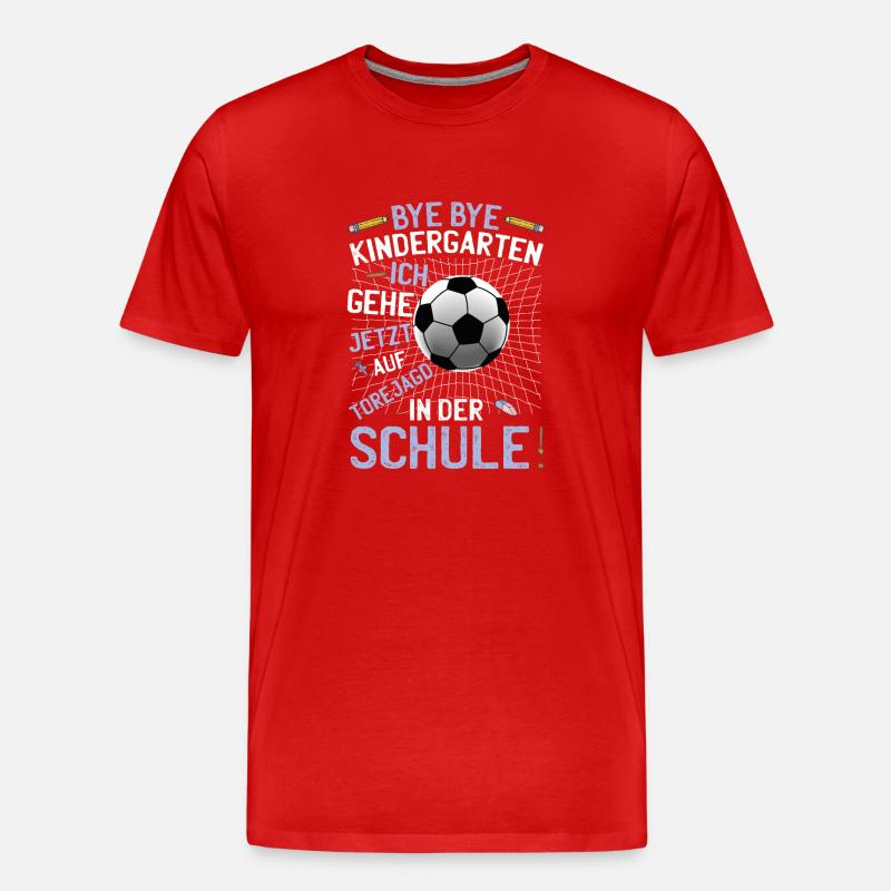 Fußball Schule Schulanfang - Männer Premium Bio T-Shirt - Rot