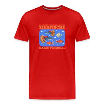 Aquarium Aquaristik Aquarianer Zierfisch Geschenk - Männer Premium Bio T-Shirt - Rot - Vorne - Damien (186cm)