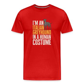 Lévrier italien Greyhound Chiens - T-shirt bio Premium Homme - rouge - Devant - Damien (186cm)