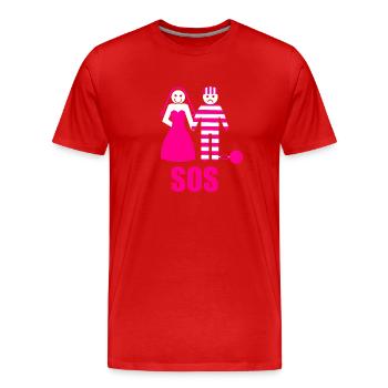 Junggesellenabschied Polterabend JGA Männer - Männer Premium Bio T-Shirt - Rot - Vorne - Damien (186cm)