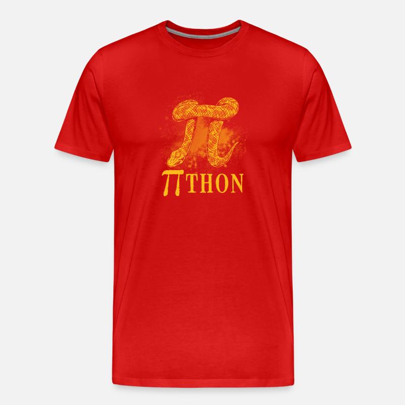 Pi Die Schlange Python - Männer Premium Bio T-Shirt - Rot