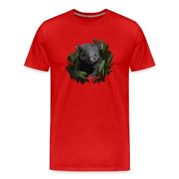 Wombat Baby Australia - Men's Premium Organic T-Shirt - red - Front - Damien (186cm)