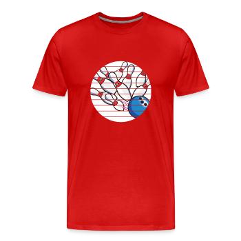 Bowling Club Bowling Club Bowling Club Bowling - T-shirt bio Premium Homme - rouge - Devant - Damien (186cm)