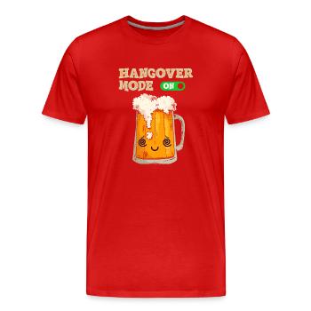 Beer Hangover mode ON - Männer Premium Bio T-Shirt - Rot - Vorne - Damien (186cm)