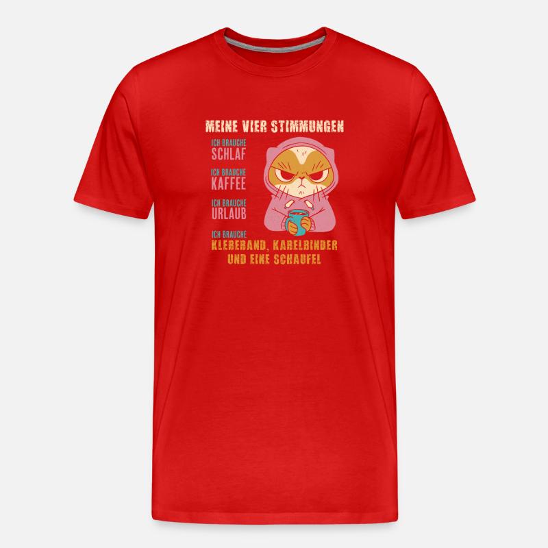 Meine 4 Stimmungen - grumpy - Männer Premium Bio T-Shirt - Rot