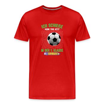 Schulanfang 2023 - Männer Premium Bio T-Shirt - Rot - Vorne - Damien (186cm)