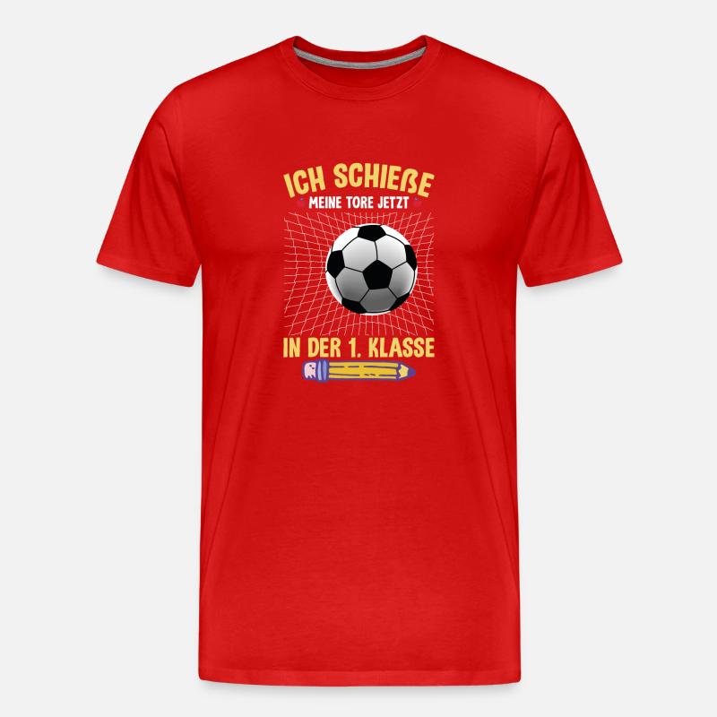 Schulkind Einschulung Geschenk - Männer Premium Bio T-Shirt - Rot