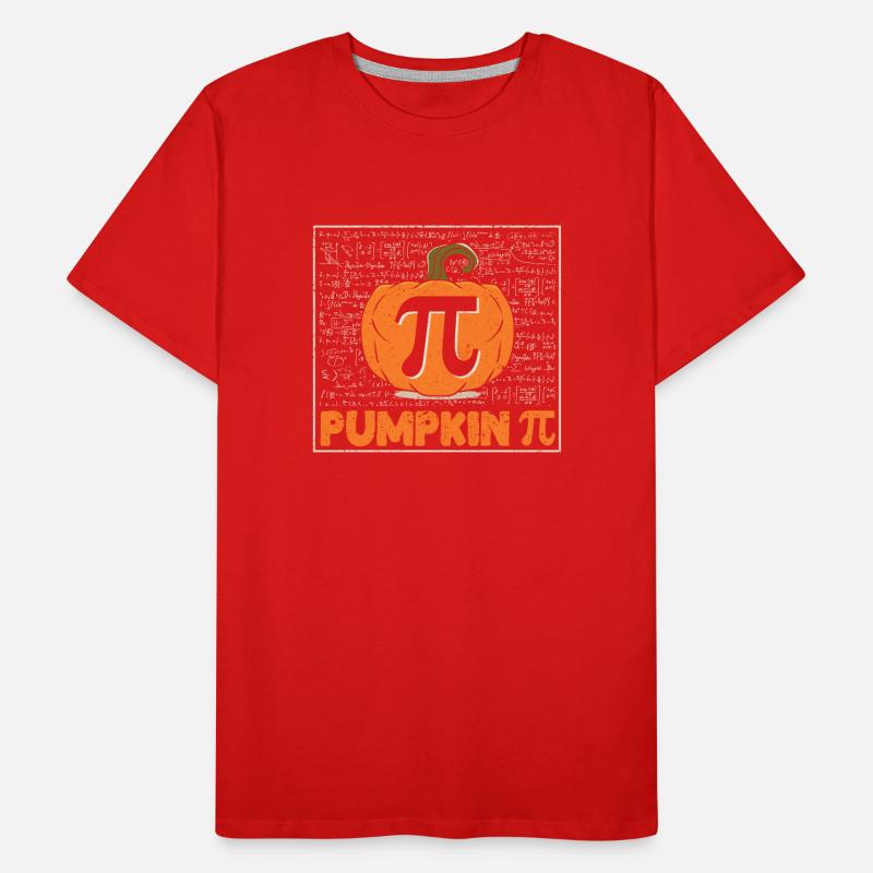 Funny Math Joke Pumpkin Pie Halloween Men's Premium Organic T-Shirt