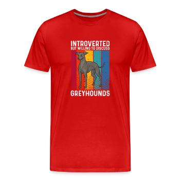Lévrier italien Greyhound Chiens - T-shirt bio Premium Homme - rouge - Devant - Damien (186cm)