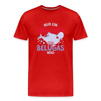 Beluga Ozean Tier Mädchen Geschenk Beluga Wal - Männer Premium Bio T-Shirt - Rot - Vorne - Damien (186cm)