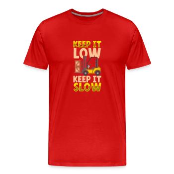 Forklift Driver Warehouse Forklift - Men's Premium Organic T-Shirt - red - Front - Damien (186cm)