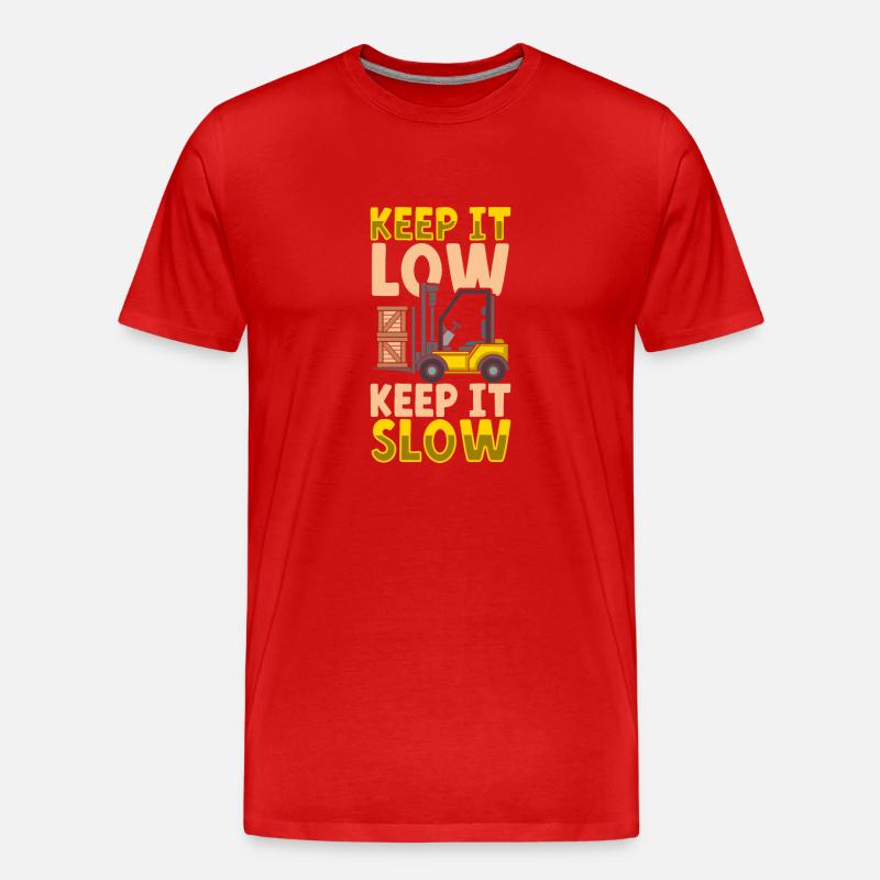 Gabelstaplerfahrer Lager Gabelstapler - Männer Premium Bio T-Shirt - Rot