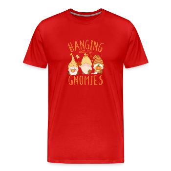 Hanging With My Gnomies Thanksgiving Day Herbst - Männer Premium Bio T-Shirt - Rot - Vorne - Damien (186cm)
