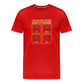 Italienischer Windspiel Windhund Hunde - Männer Premium Bio T-Shirt - Rot - Vorne - Damien (186cm)