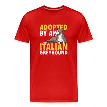 Lévrier italien Greyhound Chiens - T-shirt bio Premium Homme - rouge - Devant - Damien (186cm)