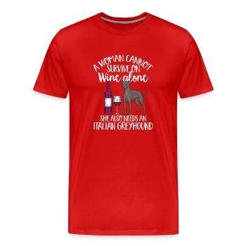 Lévrier italien Greyhound Chiens - T-shirt bio Premium Homme - rouge - Devant - Damien (186cm)
