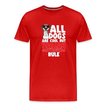 Lévrier italien Greyhound Chiens - T-shirt bio Premium Homme - rouge - Devant - Damien (186cm)