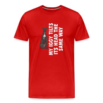 Lévrier italien Greyhound Chiens - T-shirt bio Premium Homme - rouge - Devant - Damien (186cm)