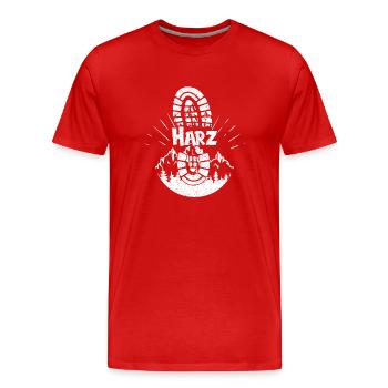 Harz Skifahren Berg Wandern im Harz - Männer Premium Bio T-Shirt - Rot - Vorne - Damien (186cm)