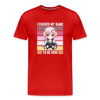 Gaming Console PC Gamer Girl Gamer Girl - Men's Premium Organic T-Shirt - red - Front - Damien (186cm)