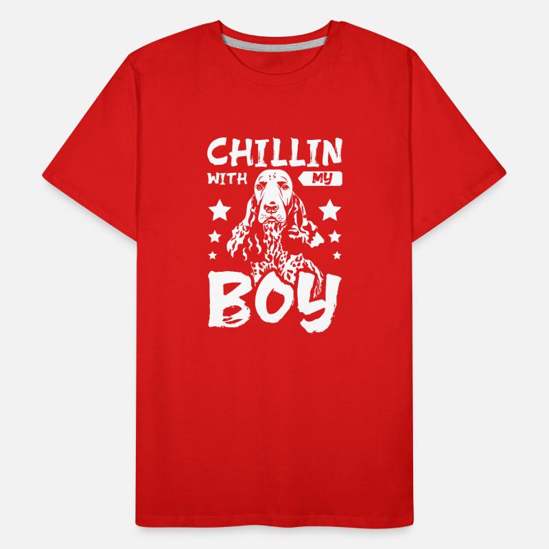 Chillin with my boy cocker spaniel Männer Premium Bio T-Shirt
