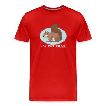 Süßes Eichhörnchen Hörnchen Geschenk - Männer Premium Bio T-Shirt - Rot - Vorne - Damien (186cm)