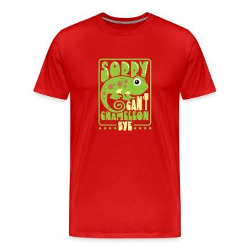 Chameleon Reptile Propriétaire Lizard Reptile Pet - T-shirt bio Premium Homme - rouge - Devant - Damien (186cm)
