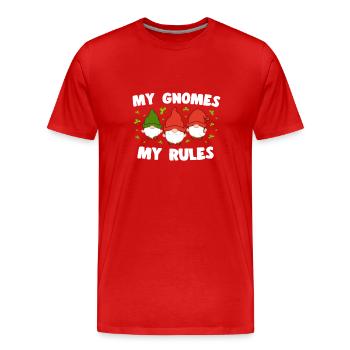 Mes Gnomes Mes règles Loverleaf Yard Gnome de jardin - T-shirt bio Premium Homme - rouge - Devant - Damien (186cm)