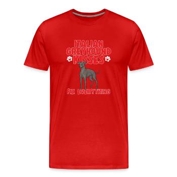 Lévrier italien Greyhound Chiens - T-shirt bio Premium Homme - rouge - Devant - Damien (186cm)