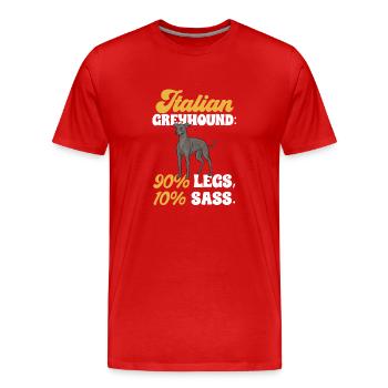Lévrier italien Greyhound Chiens - T-shirt bio Premium Homme - rouge - Devant - Damien (186cm)