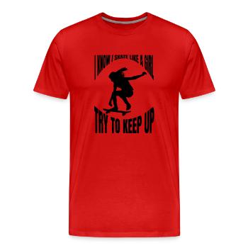 Skateboard Skater Skate Fan Skate Skateboarding - T-shirt bio Premium Homme - rouge - Devant - Damien (186cm)