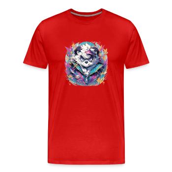 Panda Panda Bear Pandbaby Pandas - Men's Premium Organic T-Shirt - red - Front - Damien (186cm)