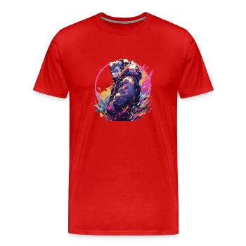 Panda Cool Panda Bear Pandas - Men's Premium Organic T-Shirt - red - Front - Damien (186cm)