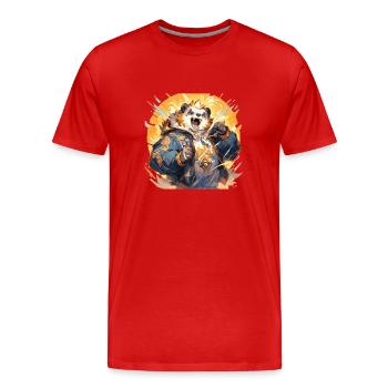 Panda Cool Panda Bear Pandas - Men's Premium Organic T-Shirt - red - Front - Damien (186cm)