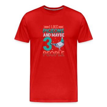 Pigeon Pigeon Racing Pigeon Racer Pigeon Keeper - Men's Premium Organic T-Shirt - red - Front - Damien (186cm)