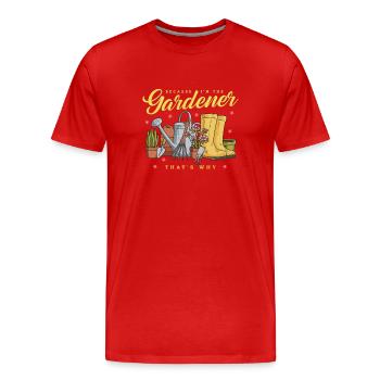 Jardinier Jardinier Accueil Jardinier Jardinier Cadeau - T-shirt bio Premium Homme - rouge - Devant - Damien (186cm)