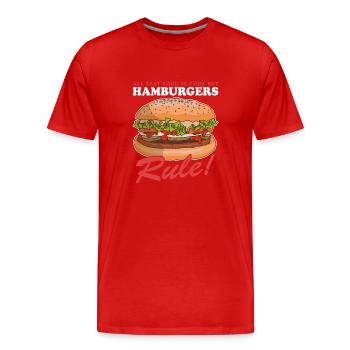 Hamburger Fast Food Burger Fast Food Cadeau - T-shirt bio Premium Homme - rouge - Devant - Damien (186cm)