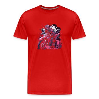 Supermotard Motocross Moto Moto Moto - T-shirt bio Premium Homme - rouge - Devant - Damien (186cm)