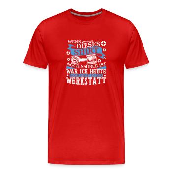Automechaniker Werkstatt Autoschrauber - Männer Premium Bio T-Shirt - Rot - Vorne - Damien (186cm)