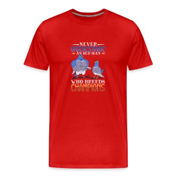 Pigeon Pigeon Racing Pigeon Racer Pigeon Keeper - Men's Premium Organic T-Shirt - red - Front - Damien (186cm)