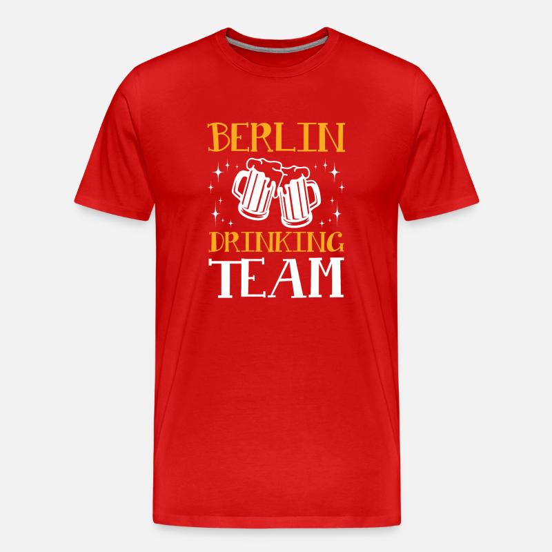 Berlin Drinking Team - Männer Premium Bio T-Shirt - Rot