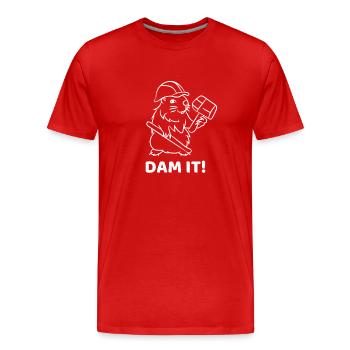 Dam It - Men's Premium Organic T-Shirt - red - Front - Damien (186cm)